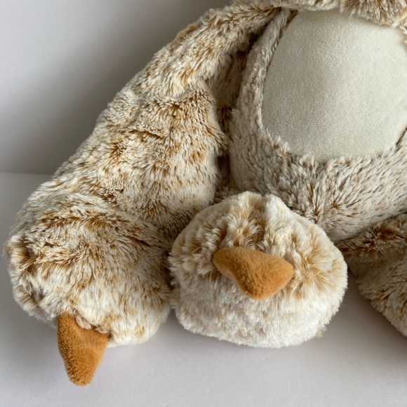 Nanco Sloth Plush 12" Frosty Brown Gold Glitter Eyes Long Tail,‎ Soft, Sensory - Picture 5 of 11